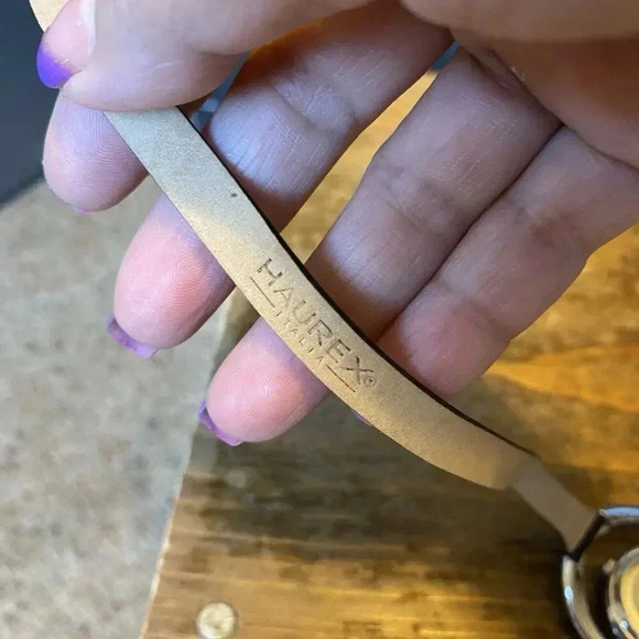 Haurex Italy Lady Watch Original Watch Not Working Silver Crystal Black Leather - Picture 8 of 11